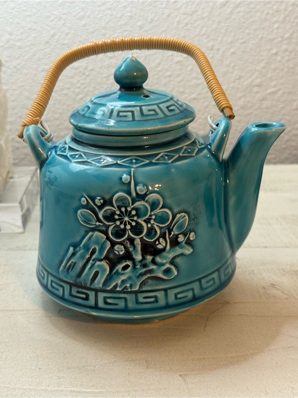 Ceramic Teapot - Wales Japan - Turquoise - Vintage 1960s